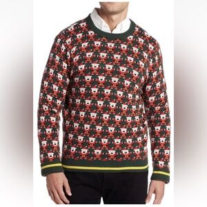 Alex Stevens Retro Santa Claus Ugly Christmas Sweater men Small Grandpa Sweater